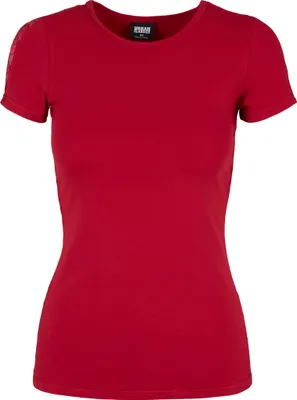 Produktbild von Urban Classics Ladies - Lace Shoulder Top burgundy - L