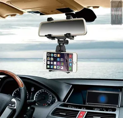 Produktbild von K-S-Trade Smartphone Halterung kompatibel mit FOSSiBOT F101P Rückspiegel Halterung schwarz Auto Halterung KFZ Halter