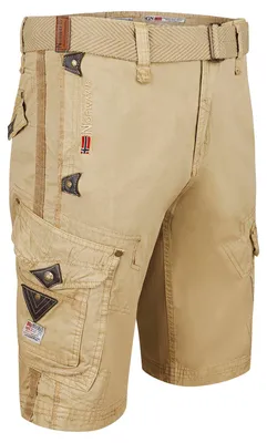 Produktbild von Geographical Norway Cargoshorts Herren kurze Hose parachute Beige cargo shorts Mit Gürtel