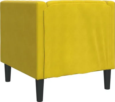 Image de Fauteuil Chesterfield jaune velours