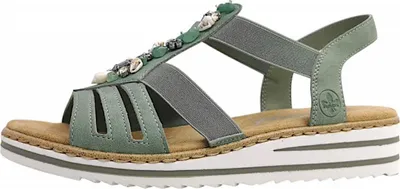 Produktbild von Rieker Damen-Sandalette Mint-Grün-Weiß, Farbe:grün, EU Größe:39
