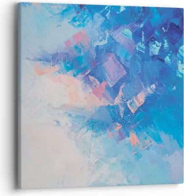 Produktbild von Bild auf Leinwand - Leinwandbild - Einteilig - Abstraktion blau gemalt - 40x40cm - Wand Bild - Wanddeko - Wandbilder - Leinwanddruck - Bilder - Wanddekoration - Leinwand bilder - AC40x40-4570