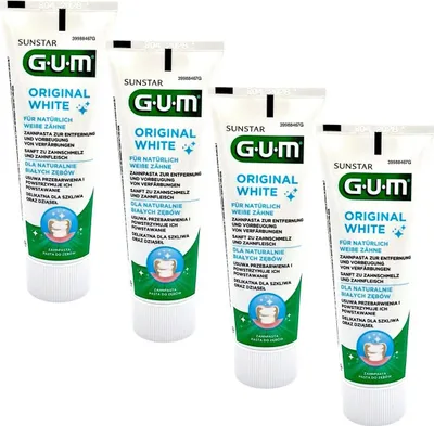 Produktbild von 4x GUM Original White Zahncreme a 75 ml