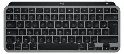 Produktbild von Logitech MX Keys Mini For Mac, Kabellos, Bluetooth, Scherenschalter, QWERTZ, LED, Schwarz, Grau