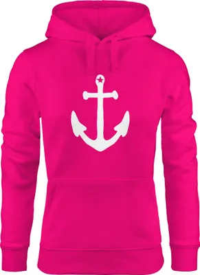 Trend Kapuzen-Pullover Damen Moin mit Anker pink XL