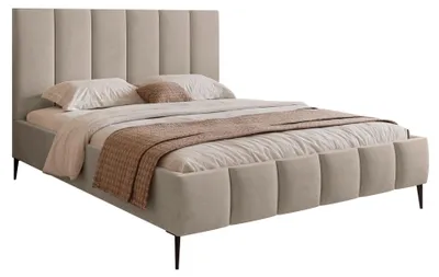 Produktbild von Selsey Sarafino - Polsterbett 160x200 cm, mit Bettkasten, Lattenrost und Metallfüßen, graubeige