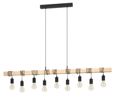 Produktbild von EGLO Townshend, 9 Glühbirne(n), E27, IP20, Schwarz, Braun