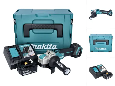Produktbild von Makita DGA 521 RT1X1J Akku Winkelschleifer 18 V 125 mm X-LOCK Brushless + 1x Akku 5,0 Ah + Ladegerät + Makpac