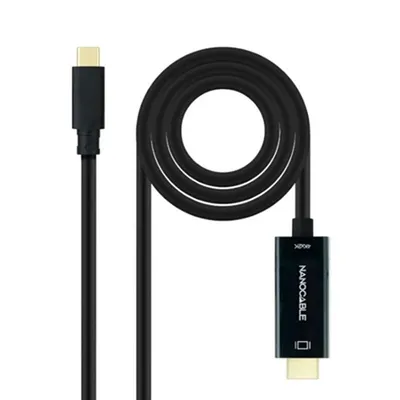 Produktbild von USB C zu HDMI-Kabel NANOCABLE 10.15.5132 Schwarz 1,8 m 4K Ultra HD