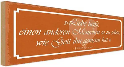 Produktbild von vianmo Holzschild 10x27 cm Liebe heißt anderen Menschen so Spruch Zitat