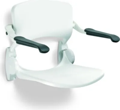 Produktbild von Handicare klappbarer Duschsitz mit Rückenlehne und Armlehne Weiß