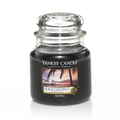 Zdjęcie produktu dla Yankee Candle 1254004E, Okrągły, Czarny, Kokos, 1 szt.