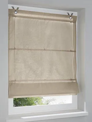 Immagine prodotto di Uniqoos® Tenda avvolgibile semitrasparente, colore naturale – 65% cotone/35% poliestere, montaggio rapido senza foratura con ganci per finestre (profili da 13 a 19 mm)