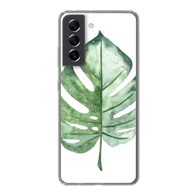 Produktbild von MuchoWow® Handyhülle Schutzhülle Hülle für Samsung Galaxy S21 FE Aquarell - Monstera - Blatt Silikon Softcase Handy Hülle - Mobiltelefonhülle