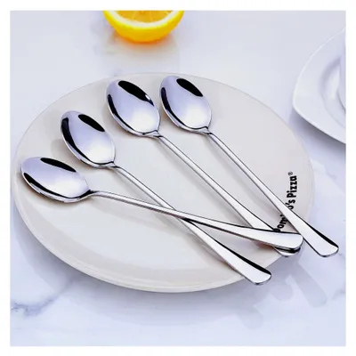 Produktbild von Set mit 24 Latte Macchiato Löffeln aus Edelstahl, lange Löffel (19,5 cm), spülmaschinenfest, Eislöffel/Dessertlöffel/Kaffeelöffel/Teelöffel für den Hausgebrauch