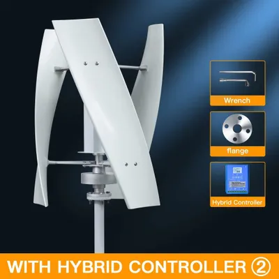Obrázek produktu pro Vertikální větrná turbína - Horizontální větrná elektrárna - Mini větrný generátor - Větrná turbína - Výkon 2000 W - 12 V