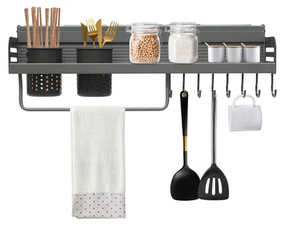 Produktbild von Gewürzregale Hängendes Küchenregal 50*14*9.5cm Küchengewürzregal Grau