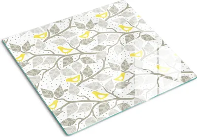Immagine prodotto di Piastra di copertura in vetro per piano cottura 60x52 cm, piastra di protezione dagli schizzi, tagliere con motivo floreale