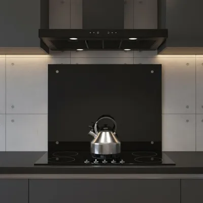 Obrázok produktu pre Kuchynský splashback 100x50cm splashback dlaždice backsplash sporák splashback čierna