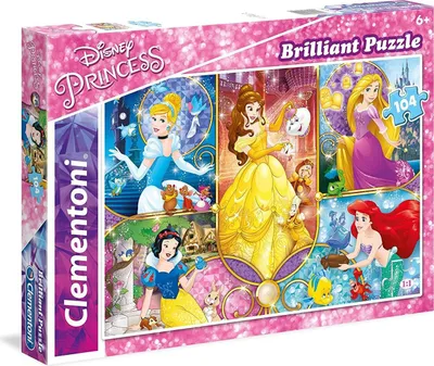 Zdjęcie produktu dla Clementoni - Puzzle Disney Princess Brilliant 104 elementy, oficjalny produkt