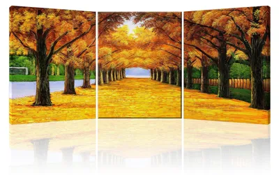 Immagine prodotto di Set di 3 quadri su tela a tema autunnale
