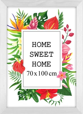 Obrázok produktu pre MG Design rám B1 70 x 100 cm - farba biela, z dreva, s akrylovým sklom - na vertikálne alebo horizontálne zavesenie, bez pozadia, na fotografie