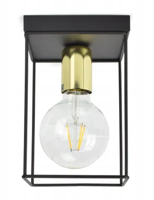 Zdjęcie produktu dla LUXOLAR Lampa sufitowa E27 LED 60W czarny/złoty - Lampa sufitowa wisząca metalowa LOFT - Idealna do salonu, sypialni, biura, jadalni