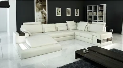 Produktbild von Ecksofa  Wohnlandschaft U Form Sofa Eckcouch Couch Design  Polster Neu