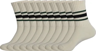 Produktbild von 10 Paar Gestreifte Crew-Socken aus Baumwolle Socken Herbst Winter 36-44