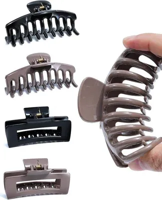 Productafbeelding van Siliconen haarclips - 4 stuks - Zachte en flexibele haarclips - Haarspeldjes - Haarspelden - Buigbare clips - Haarclips voor dames - Zachte haarclips voor dun en dik haar - Haaraccessoires voor vrouwen en meisjes