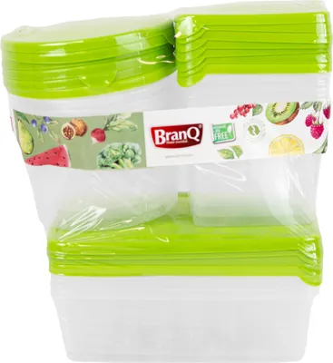 Obrázok produktu pre Sada plastových nádob na potraviny 17 kusov nádob Zelená