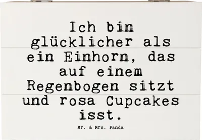 Produktbild von Mr. & Mrs. Panda Box Ich bin glücklicher als... 22 x 15 cm - Weiß - Geschenk, Einhörner, Geschenkbox, Kiste, Spruch Sprüche Weisheiten Zitate Lustig Weisheit Worte