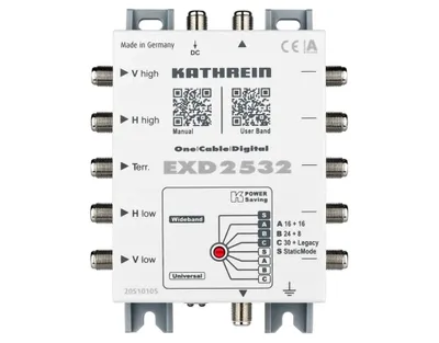 Zdjęcie produktu dla Kathrein EXD 2532, 5 wejś., 32 wyjś., 300 - 2350 MHz, 5 - 862 MHz, 1,5 dB, 3 dB