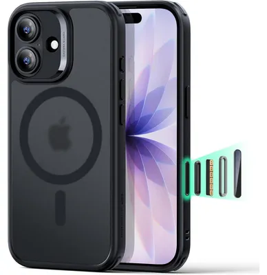 Produktbild von iPhone 17 Hülle mit Kamerasteuerung, MagSafe kompatibel, Militärschutz, Mattschwarz