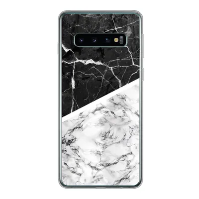 Produktbild von MuchoWow® Handyhülle Schutzhülle Hülle für Samsung Galaxy S10 Marmor - Schwarz - Weiß Silikon Softcase Handy Hülle - Handytasche