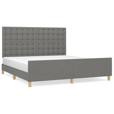 Obrázek produktu pro Rám postele s čelem tmavě šedý 180x200 cm textil