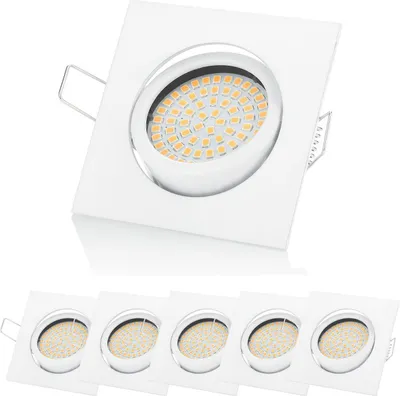 Produktbild von Sweet LED 6xEinbaustrahler Flach dimmbar 230V weiß eckig 5W warmweiß Spot Strahler