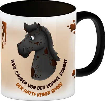 Produktbild von Wer sauber von der Koppel kommt, der hatte keinen Spaß Kaffeebecher