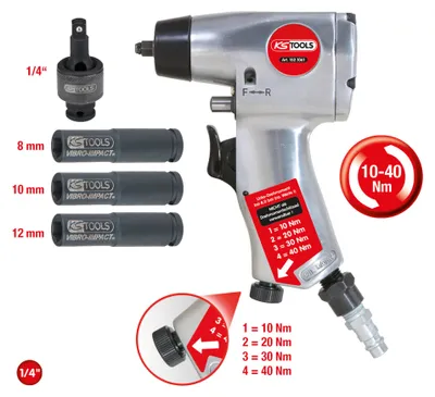 Obrázek produktu pro KS TOOLS 152.1060 1/4'' Glühkerzen-Druckluft-Vibrationsschrauber-Satz