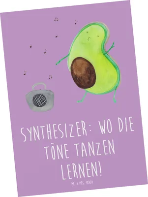 Produktbild von Mr. & Mrs. Panda Postkarte Synthesizer Tanz - Lavendeltraum - Geschenk, Musiker, Musikrichtungen, elektronisches Musikinstrument, Töne, Fotokarte, Musik, Ansichtskarte