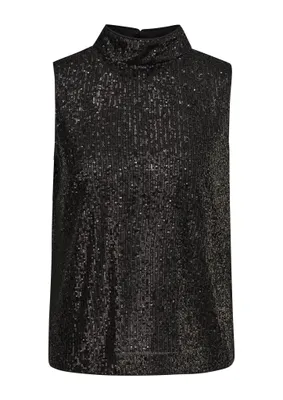 Produktbild von Comma Damen Bluse Grau/Schwarz mit Pailletten, Größe 40