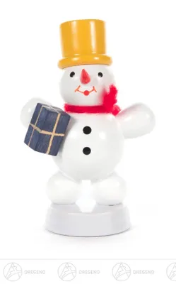 Produktbild von Miniatur Schneemann mit Päckchen  Höhe ca 6 cm NEU