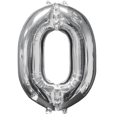 Produktbild von amscan® 3195401 Folienballon XL Zahl 0 - silber