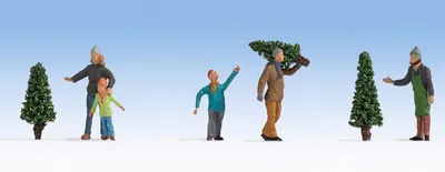H0 Figuren Kerstboomverkoop, Kunststoff, 1 Stück
