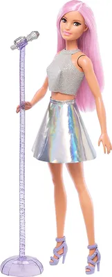 Produktbild von Barbie Sängerin-Puppe - Mit Mikrofon, Mikrofonständer und Modeoutfit