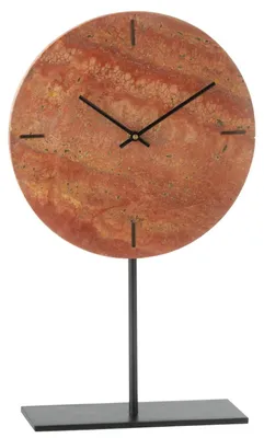 Imagen del producto de Reloj de pared - Redondo - Mármol - Terracota/Negro