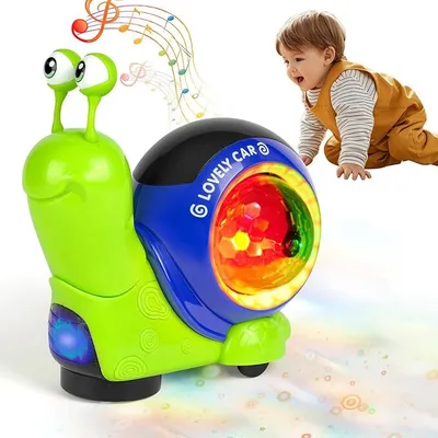 Produktbild von Musik Baby Krabbel Spielzeug, Lustige Schnecke Krabbel Spielzeug mit Lichter und Musik, Pädagogisches Spielzeug Baby