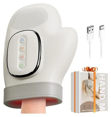 Image de Appareil de massage manuel électrique - Pour l'arthrite et les douleurs du canal carpien - Fonction de chauffage - Rechargeable - Intensité réglable - Fonctionnement sur batterie