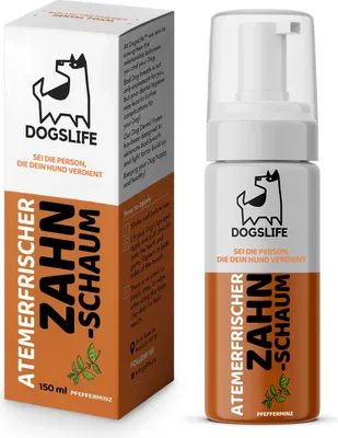Produktbild von Atemerfrischer für Hunde | Minz-Mundwasser | Sicherer Zahnschaum | Geruchskontrolle | 150 ml für alle Hunde | It's A Dogs Life