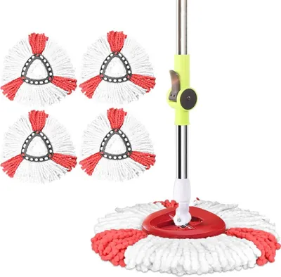 Produktbild von Balení 4 náhradních mopových hlav 2v1 Náhradní mopové hlavy Mopové hlavy Náhradní mopové hlavy Spin Náplň z mikrovlákna Spin Mop 360 Rotační hlava mopu na podlahu pro Vileda O-Cedar EasyWring & Clean